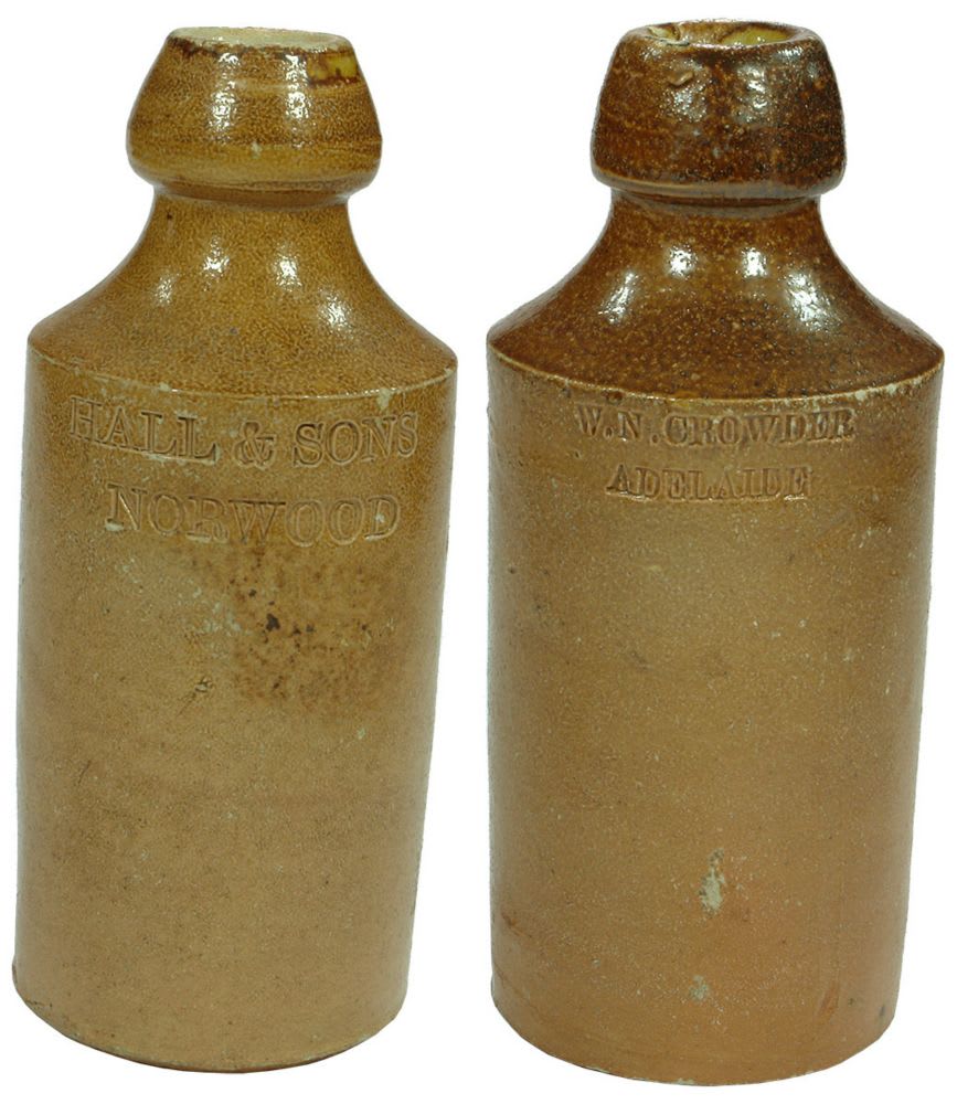 Hall Norwood Crowder Adelaide Ginger Beer Bottles