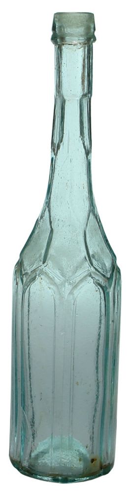 Ice Blue Glass Diamond Pattern Salad Oil Bottle