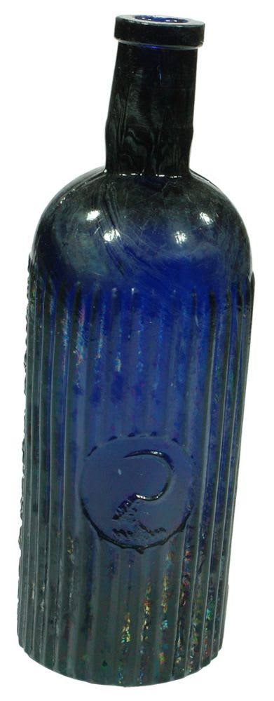 Cuming Smith Sickle Cobalt Blue Poison Bottle