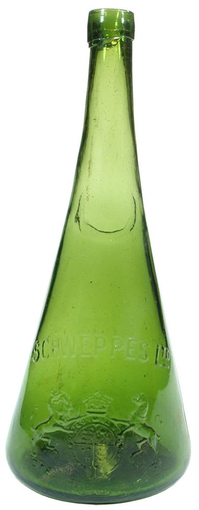 Schweppes Conical Dark Green Cordial Bottle