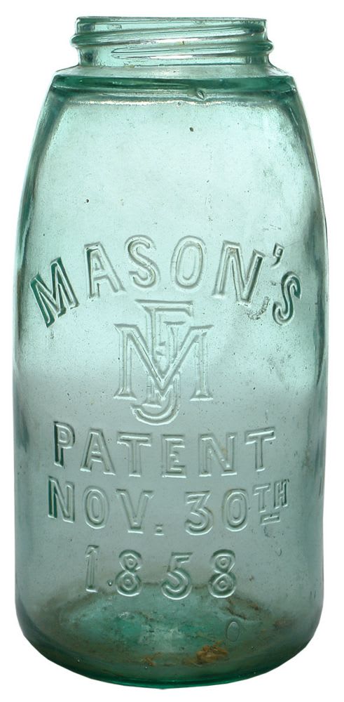 Mason's Patent 1858 MFJ Quart Preserving Jar