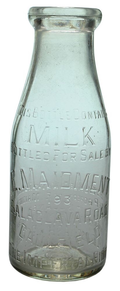 Maidment Balaclava Road Caulfield Milk Bottle