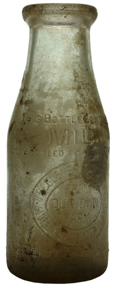 Glenbrook Dairy Decarle Moreland Milk Bottle