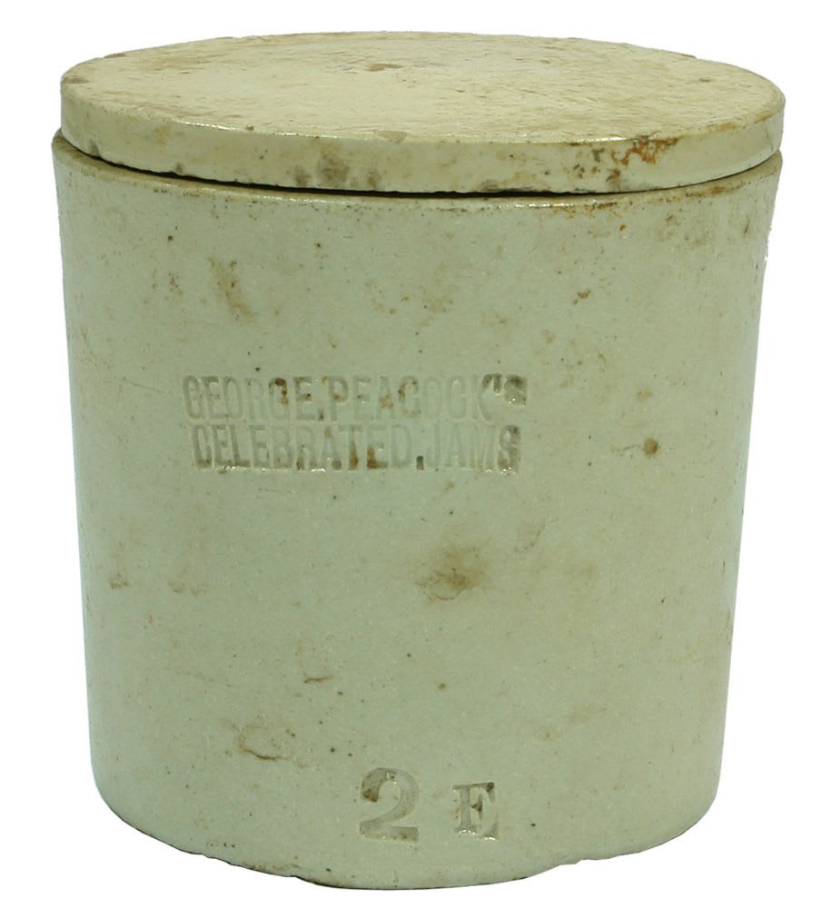 George Peacock's Celebrated Jams Stoneware Jar