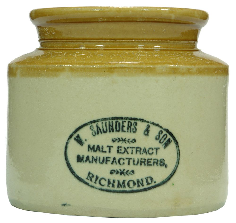 Saunders Malt Extract Richmond Stoneware Jar