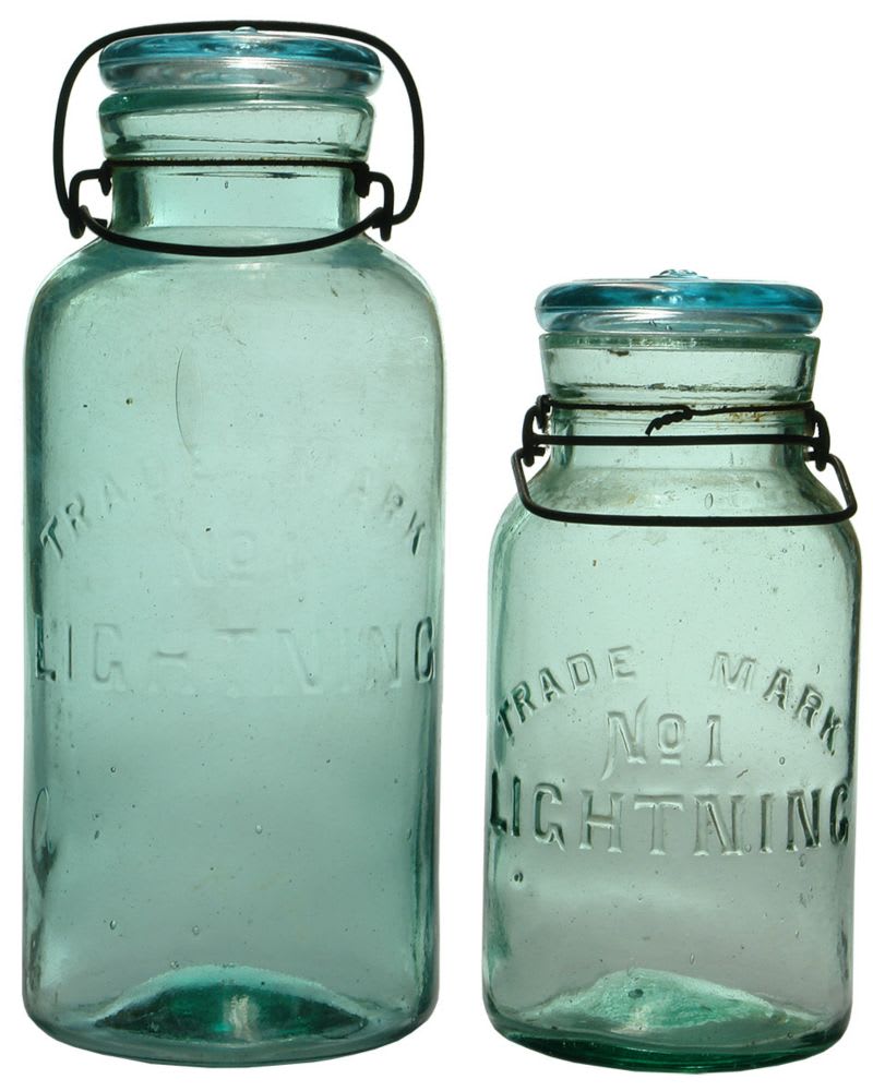 Lightning Trade Mark Preserving Fruit Jars