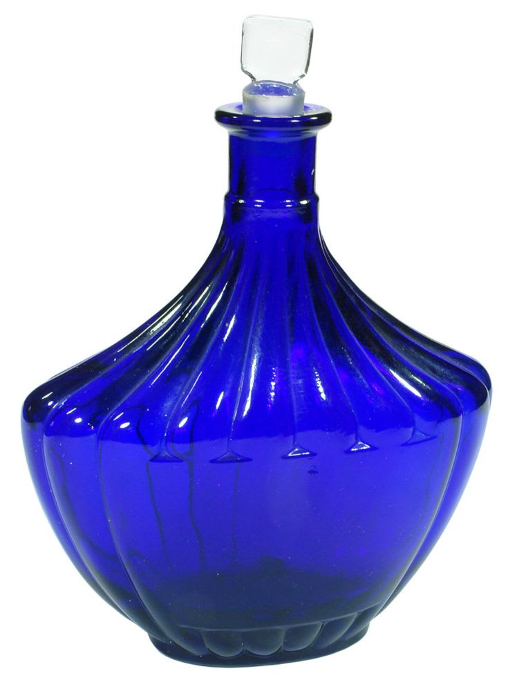 Cobalt Blue Glass Barbers Bottle