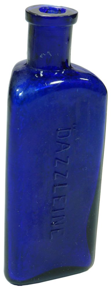 Dazzleine Cobalt Blue Glass Hair Lotion Bottle