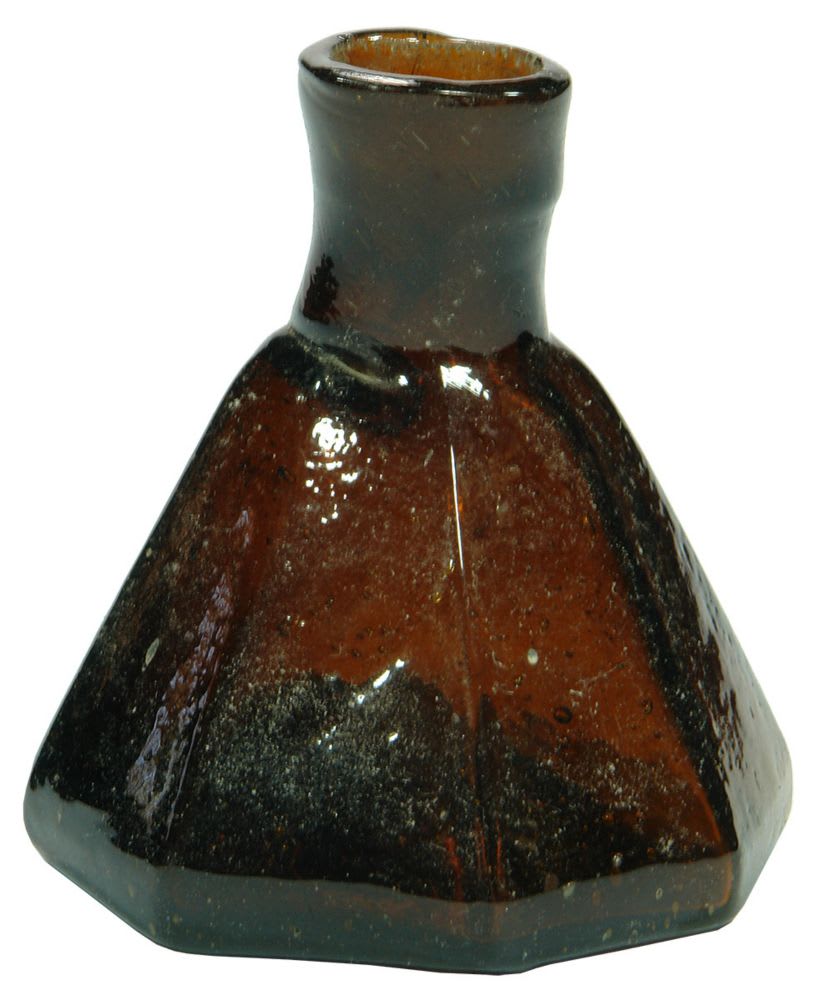 Amber Pontil Umbrella Ink Bottle