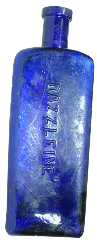 Dazzleine Cobalt Blue Glass Hair Lotion Bottle