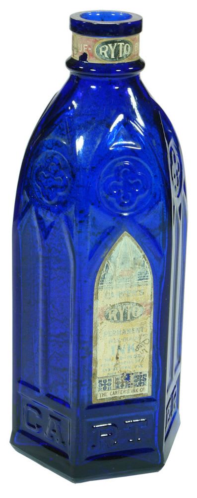 Carter's Cathedral Cobalt Blue Ink Bottle