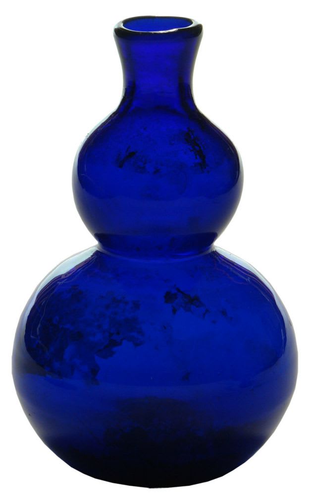 Cobalt Blue Calabash Pontil Bottle