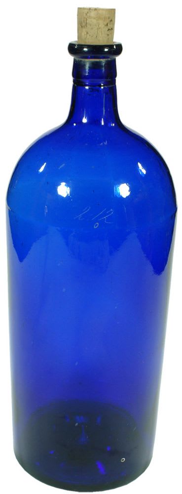 Cobalt Blue Chemists Essence Glass Bottle Jar