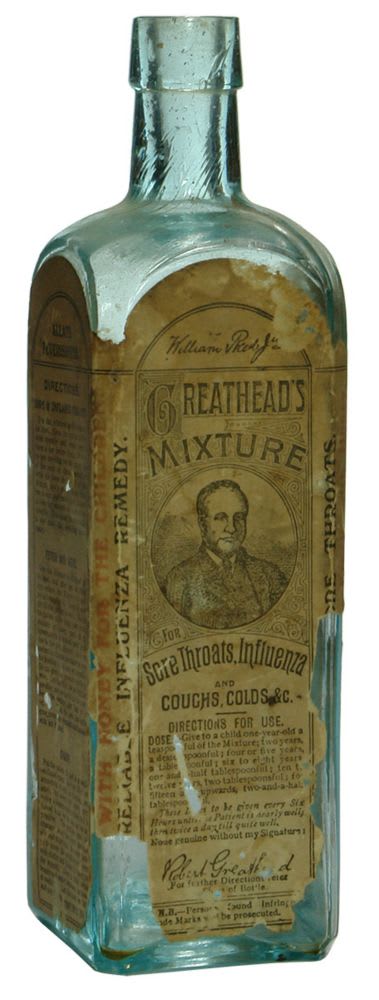 Greathead's Mixture Labelled Antique Bottle