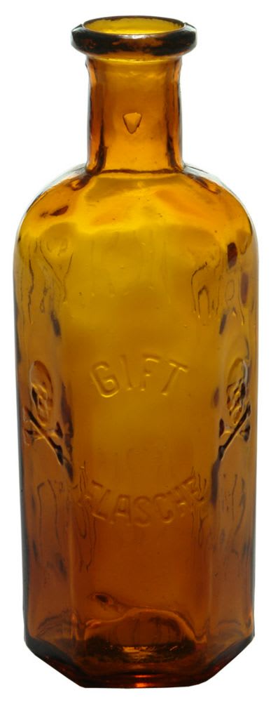 Gift Flasche Skull Crossbones Amber Bottle