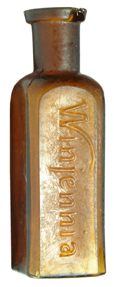 Winjennia Antique Amber Glass Medicine Bottle