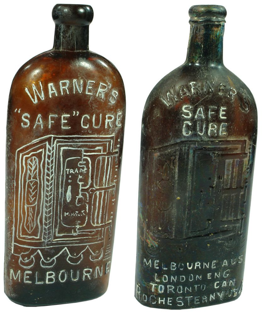 Collection Warner's safe Cure Antique Bottles