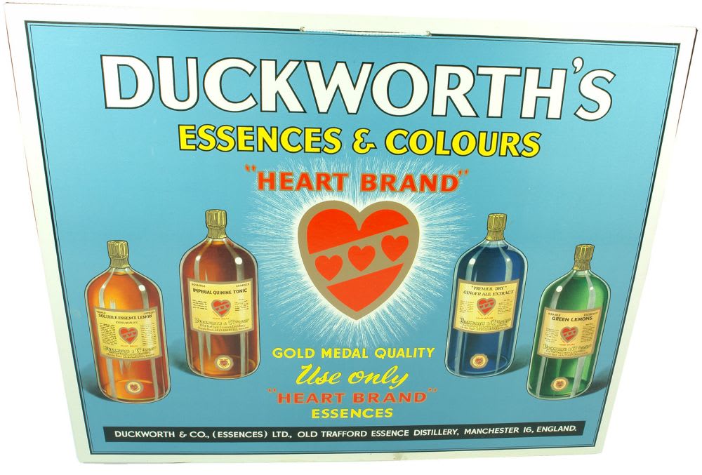 Duckworth's Essences Colours England Cardboard Sign