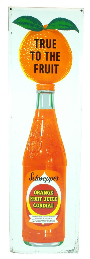 Schweppes Orange Fruit Juice Cordial Advertising Sign
