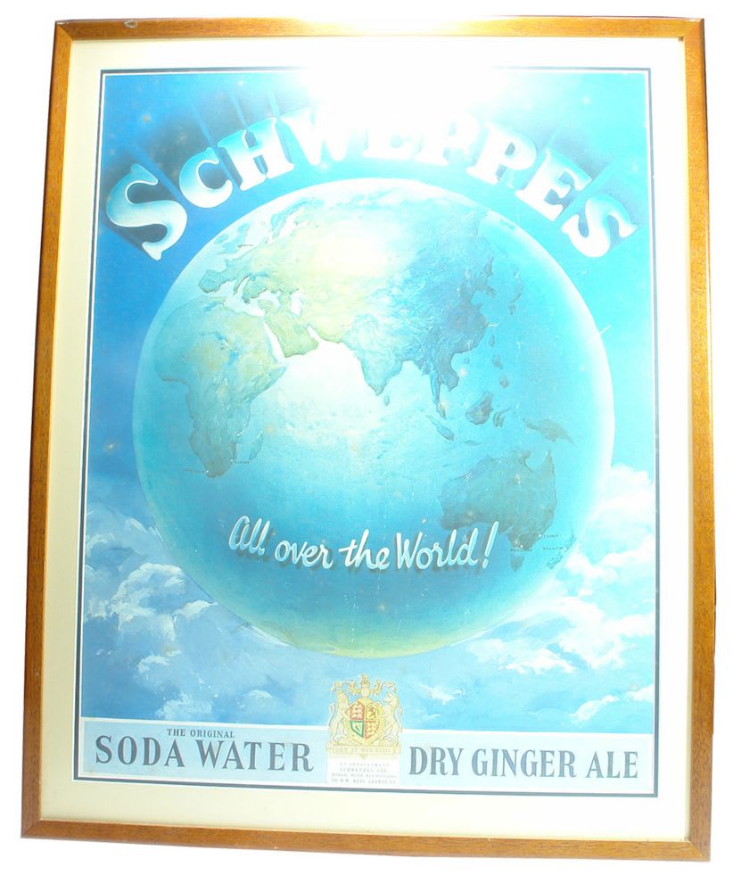 Schweppes Soda Water Dry Ginger Ale Sign