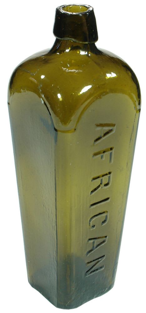 African Green Glass Antique Bottle