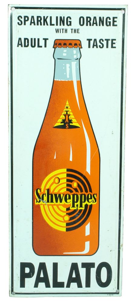 Schweppes Sparkling Orange Palato Advertising Tin Sign
