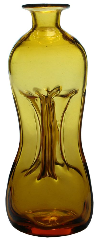 Pinch Waisted Amber Spirits Bottle Decanter