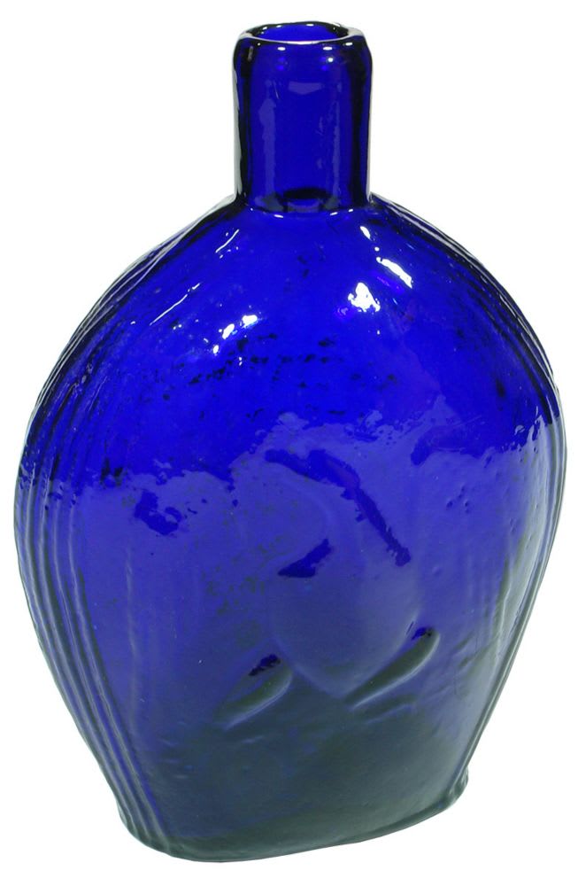 Clevenger Bros Cobalt Blue 1930s Flask