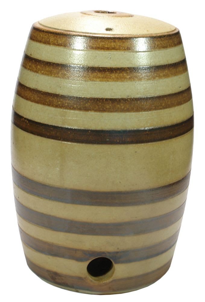Two Gallon Bendigo Pottery Banded Stoneware Barrel