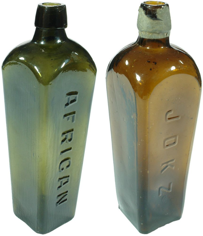 Collection Antique Gin Bottles