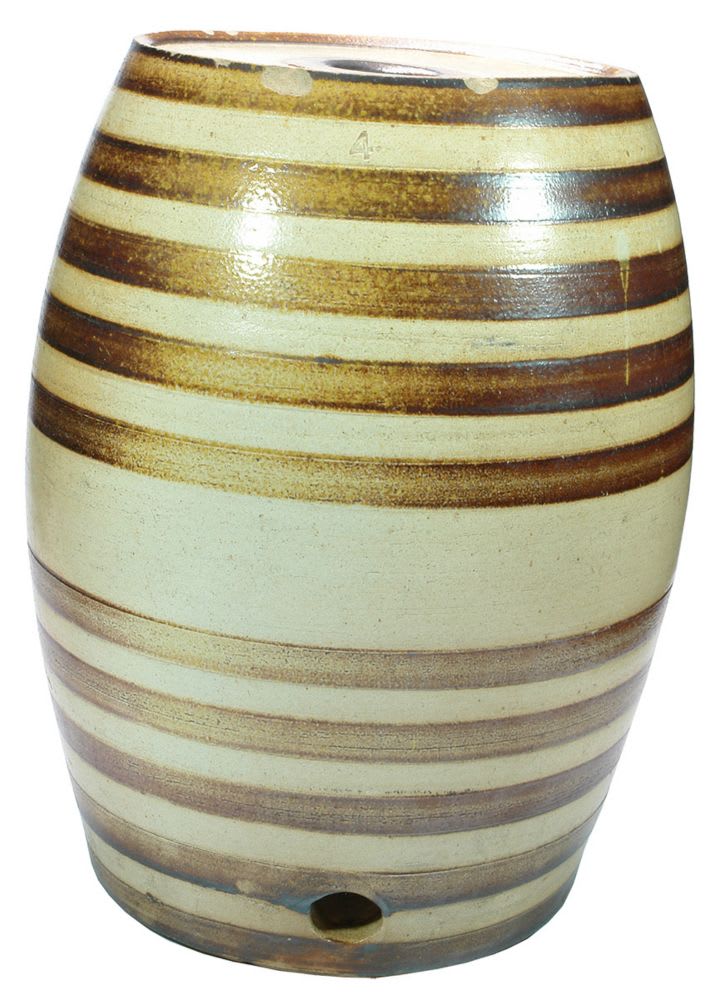 Four Gallon Bendigo Pottery Banded Stoneware Barrel
