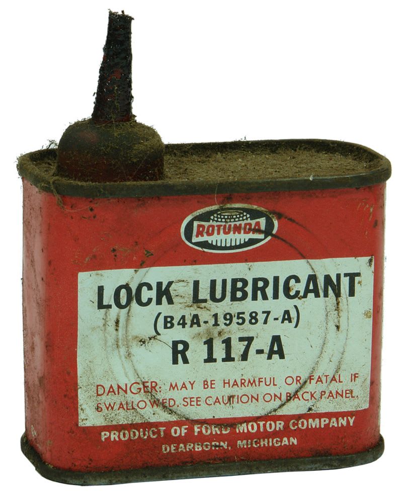 Rotunda Lock Lubricant Ford Motor Company Tin