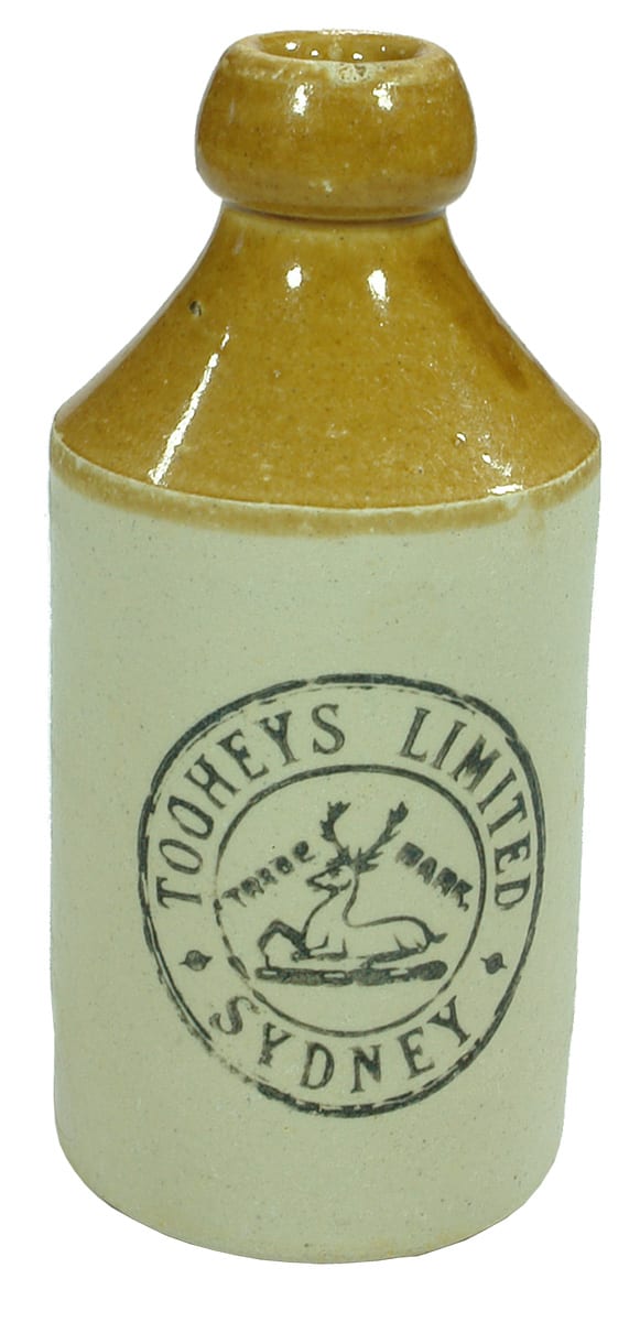 Tooheys Limited Sydney Deer Stoneware Ginger Beer Bottle