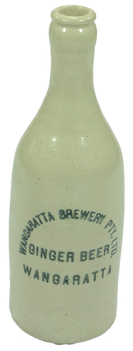 Wangaratta Brewery Crown Seal Stoneware Ginger Beer Bottle