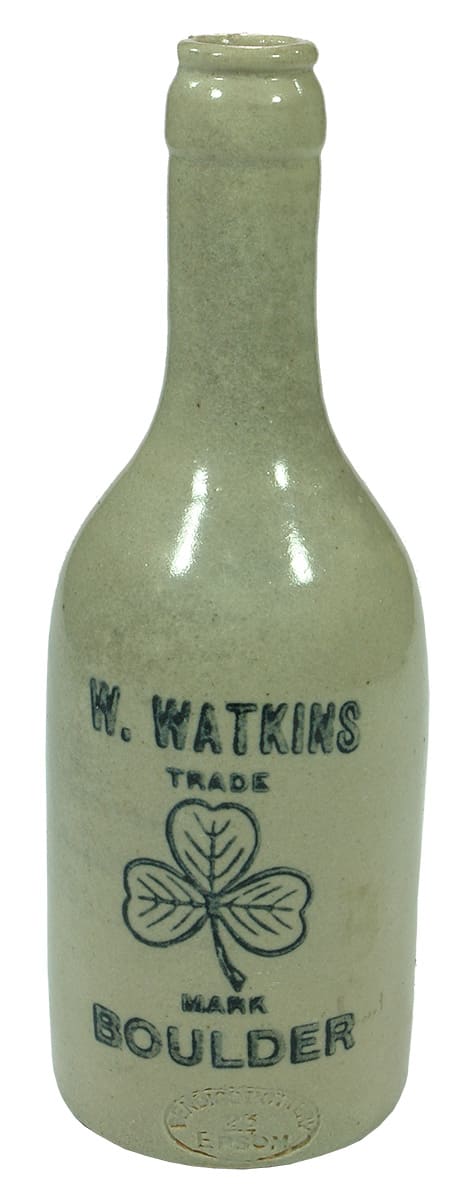 Watkins Shamrock Boulder Crown Seal Ginger Beer Bottle