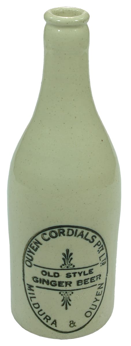 Ouyen Cordials Mildura Stoneware Crown Seal Bottle