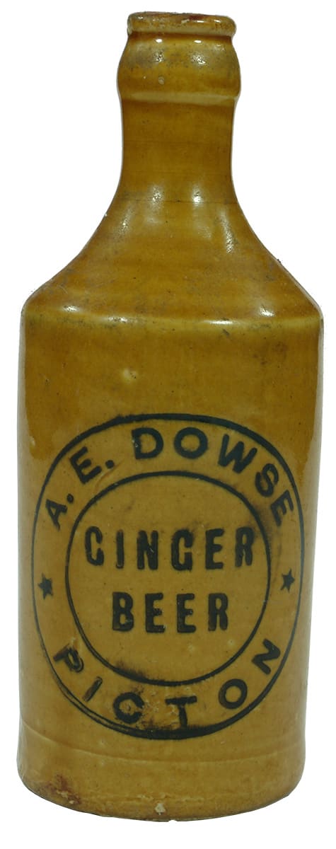 Dowse Picton Ginger Beer Stoneware Old Bottle