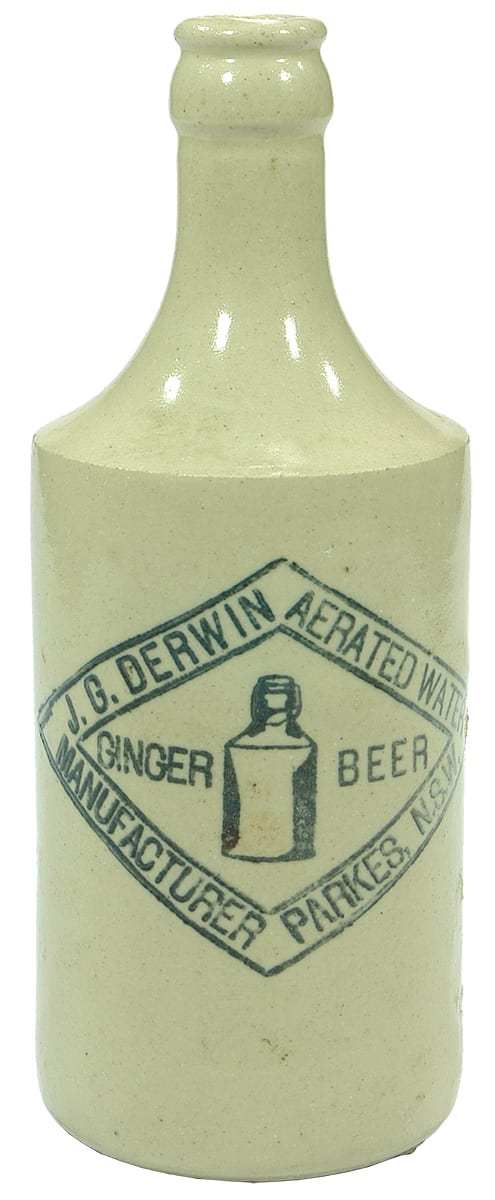 Derwin Parkes Crown Seal Stoneware Ginger Beer Bottle