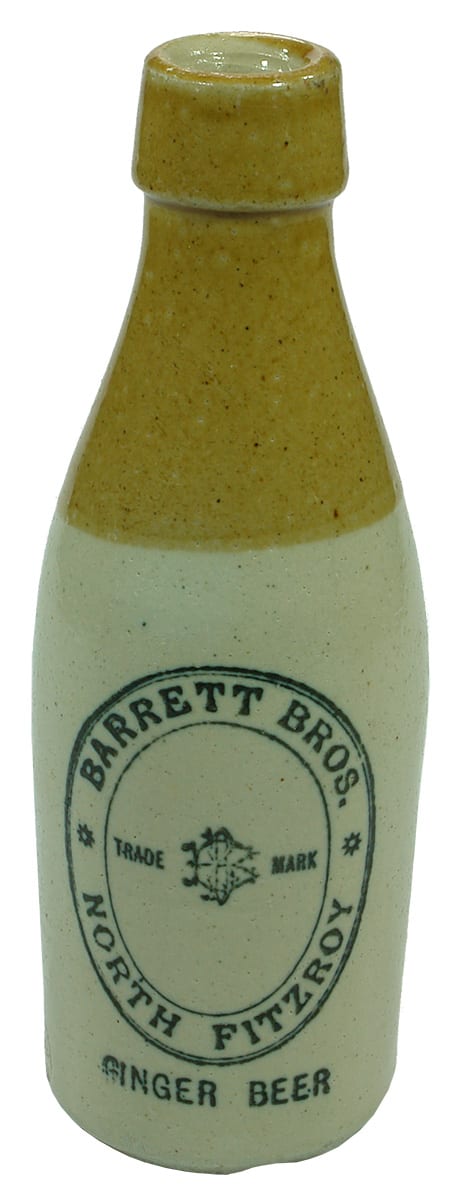 Barrett Bros North Fitzroy Internal Thread Ginger Beer Bottle