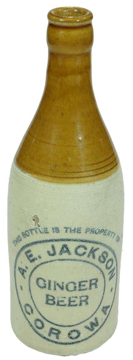 Jackson Corowa Stoneware Crown Seal Ginger Beer Bottle