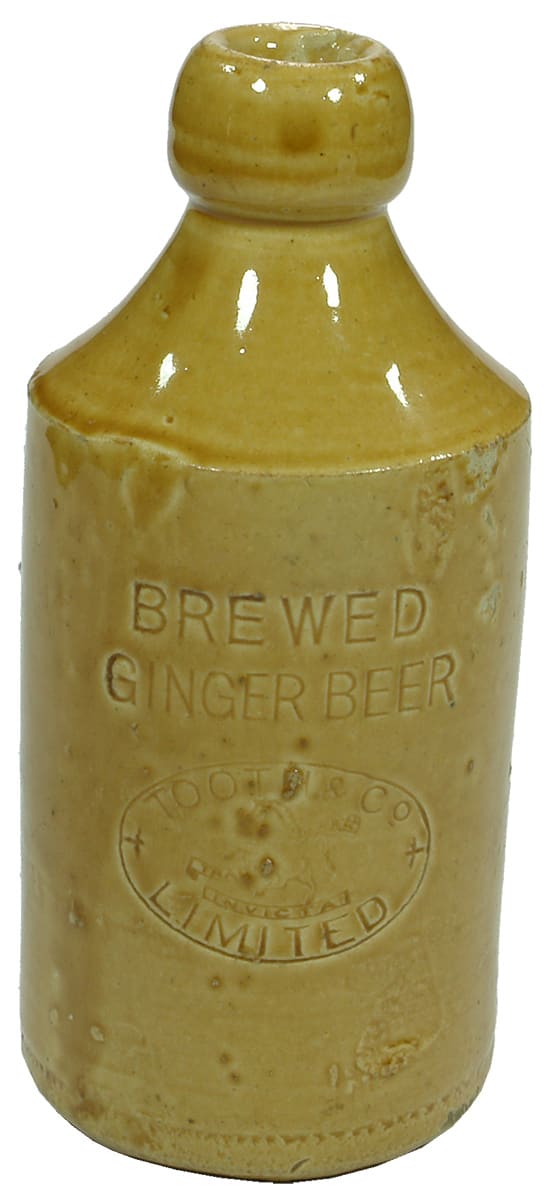 Tooth Rearing Horse Impressed Stoneware Ginger Beer Bottle