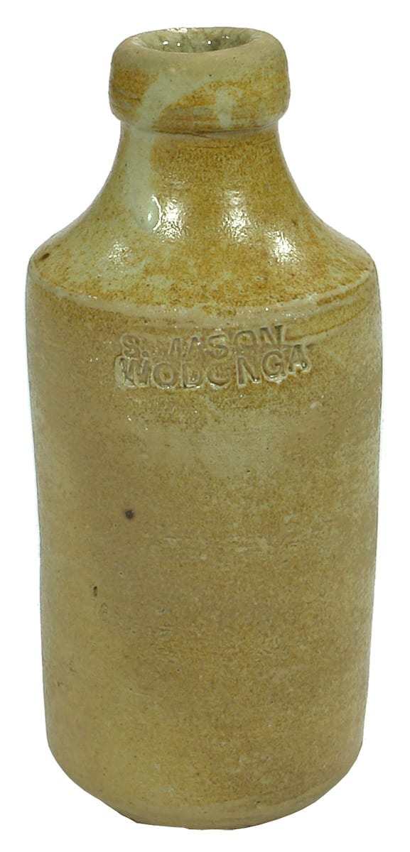 Mason Wodonga Impressed Salt Glaze Stoneware Ginger Beer Bottle