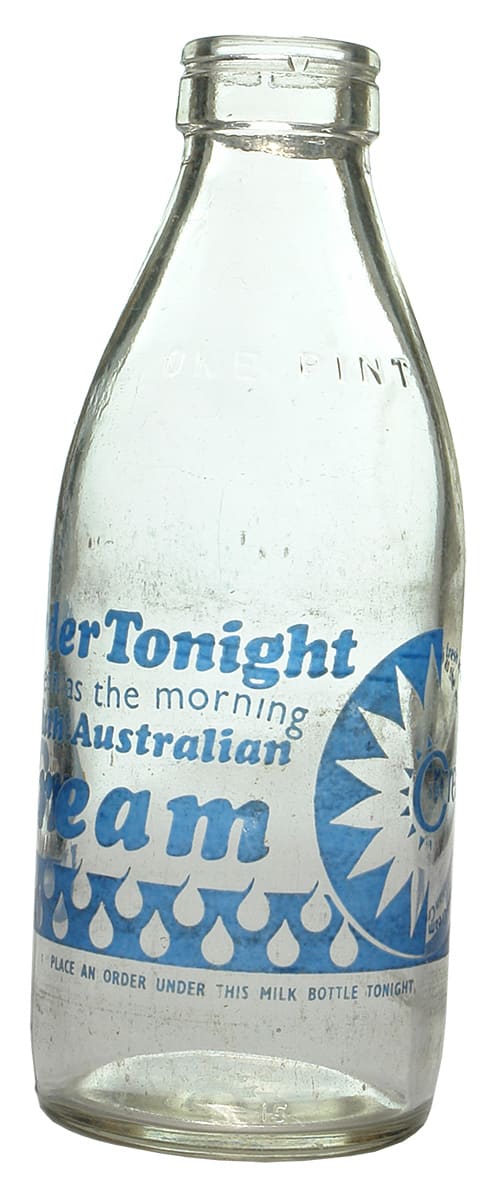 Milk Bottle South Australian Cream Advertising