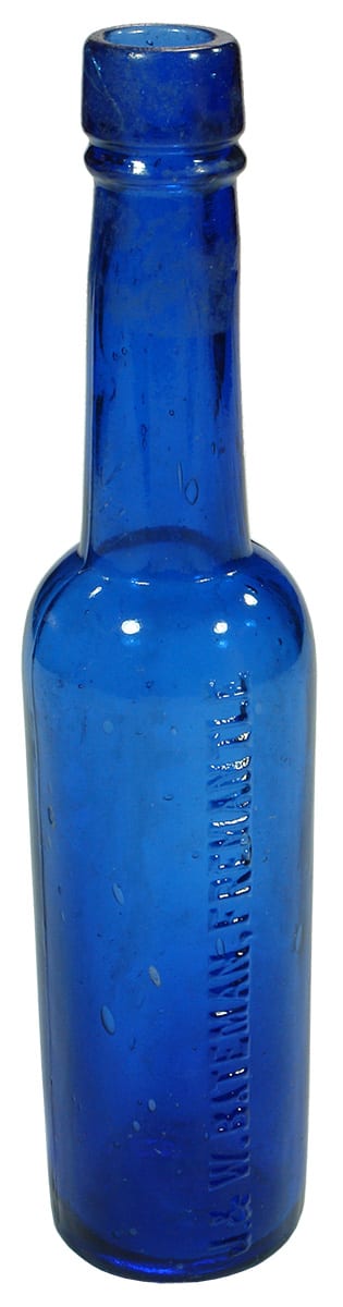 Bateman Fremantle Cobalt Blue Glass Castor Oil Bottle