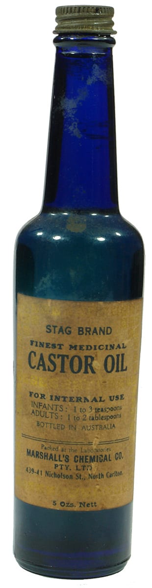 Marshall's Chemical Company North Carlton Castor Oil Bottle