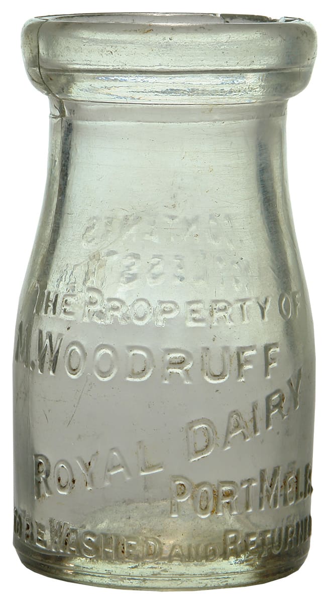 Woodruff Royal Dairy Port Melbourne Cream Bottle