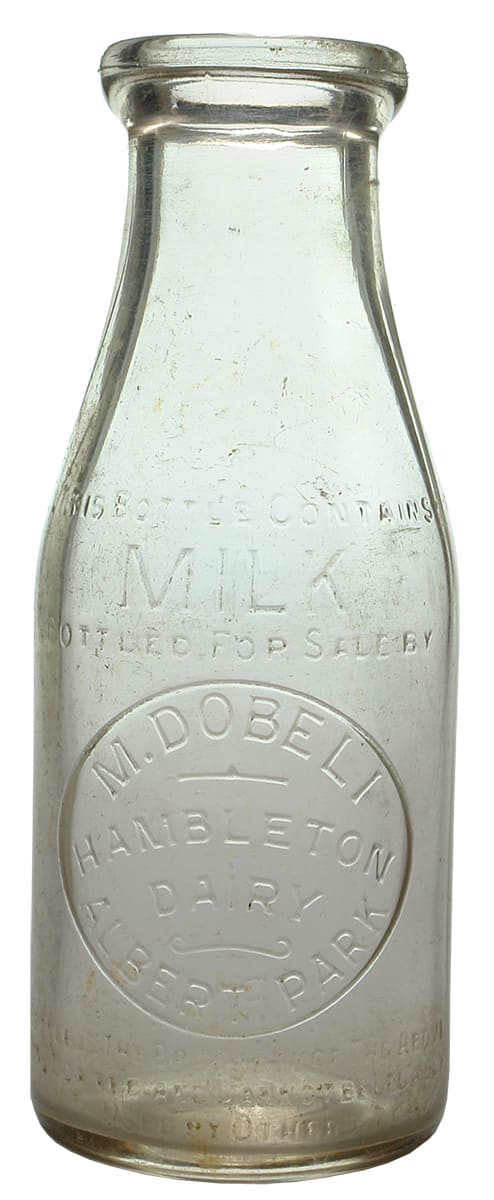 Dobeli Hambleton Dairy Albert Park Milk Bottle