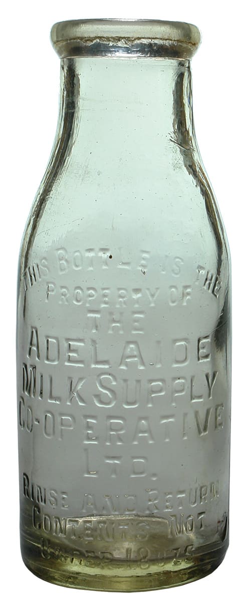 Adelaide Milk Supply Cooperative Milk Bottle