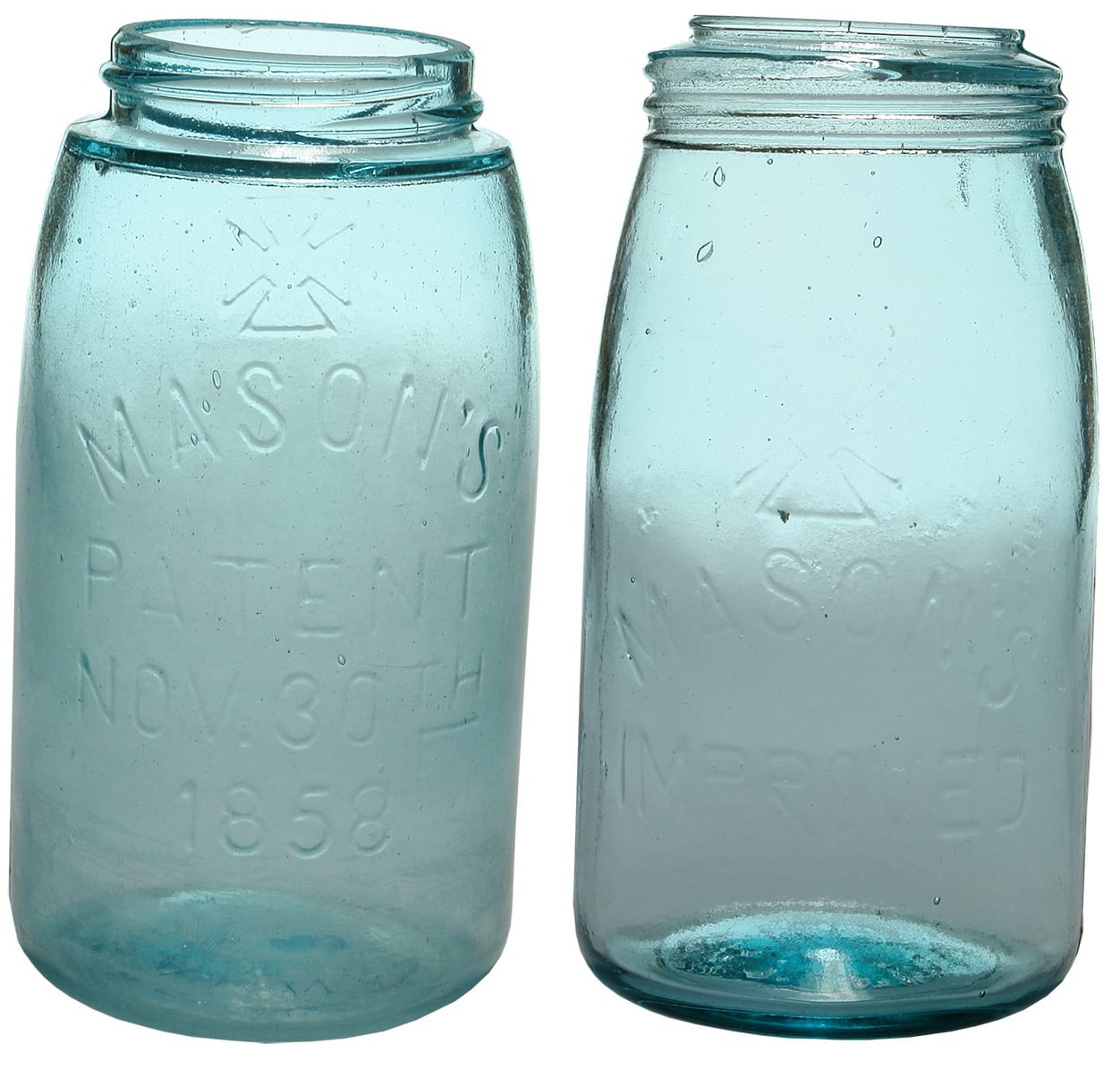 Mason's Patent Improved Vintage Preserving Jars