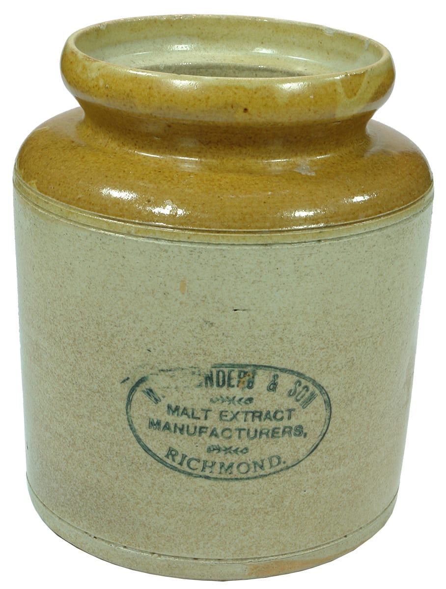 Saunders Malt Extract Manufacturers Richmond Stoneware Crock